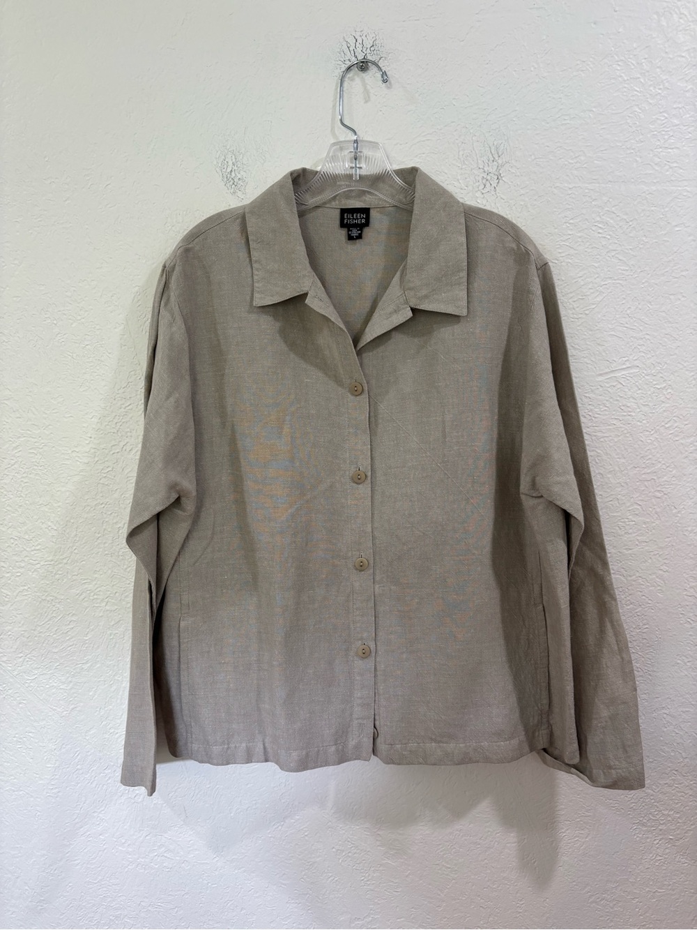 Eileen Fisher Beige Long Sleeve Shirt